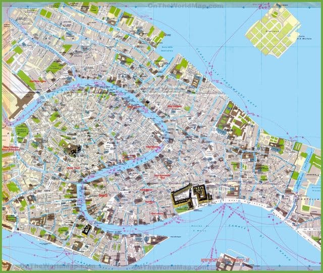 Venice city center map