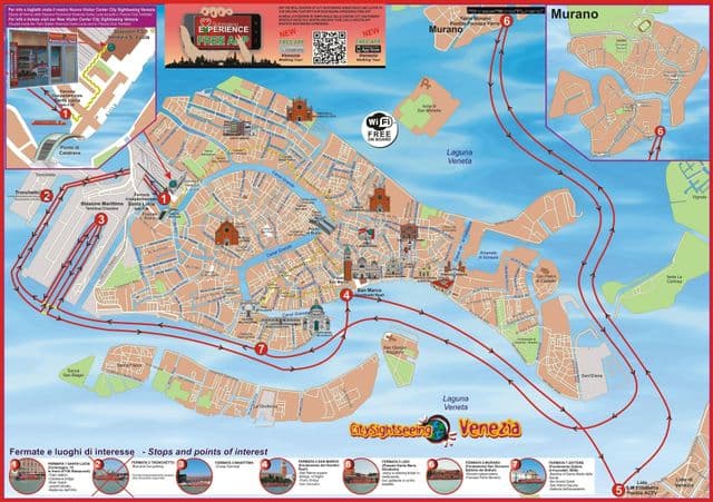 Venice Hop On Hop Off bus tours map