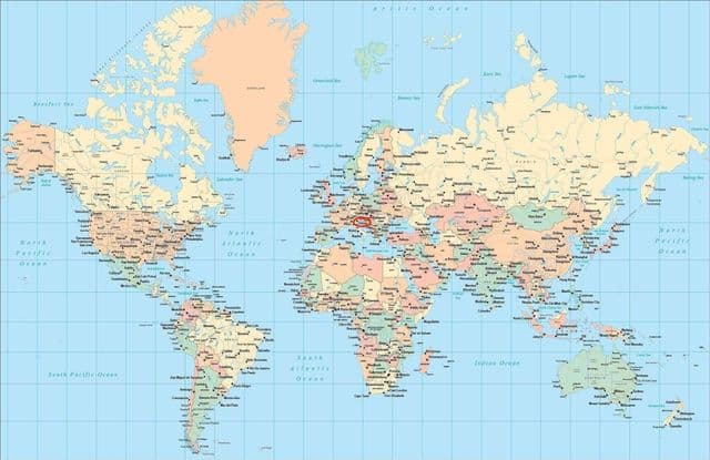Venice location on world map