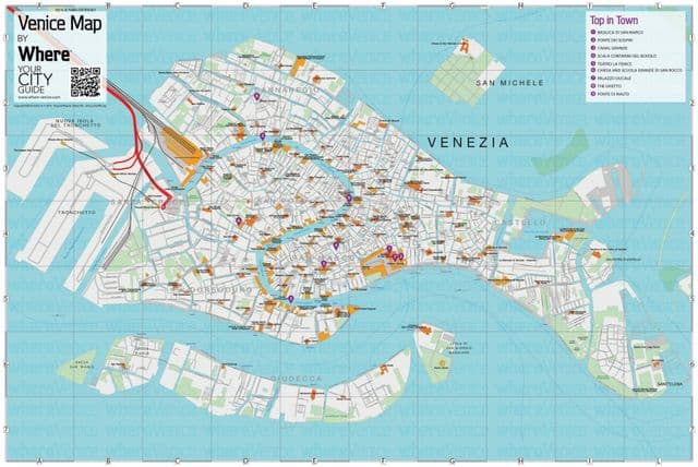 Venice sightseeing map