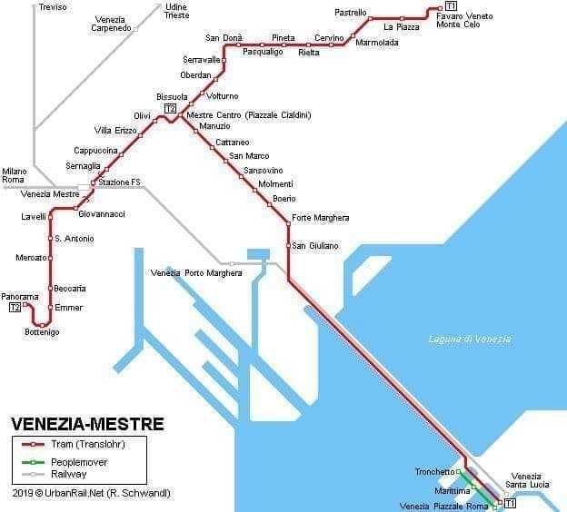 Venice tram stations map